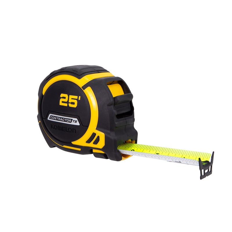 Komelon 25-Ft Contractor TS Wide blade Tape Measure with Backside Printing, Manual Lock, Long Standout (93425) - Image 1